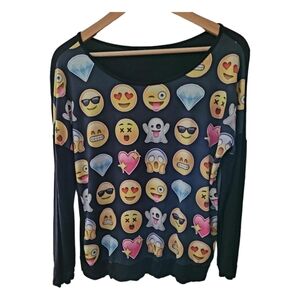 First Love Emoji Long Sleeve Tee Shirt Size Large